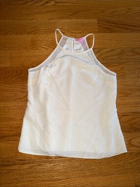 Lily Pulitzer White Halter Tank Top with Mesh Panels Size S